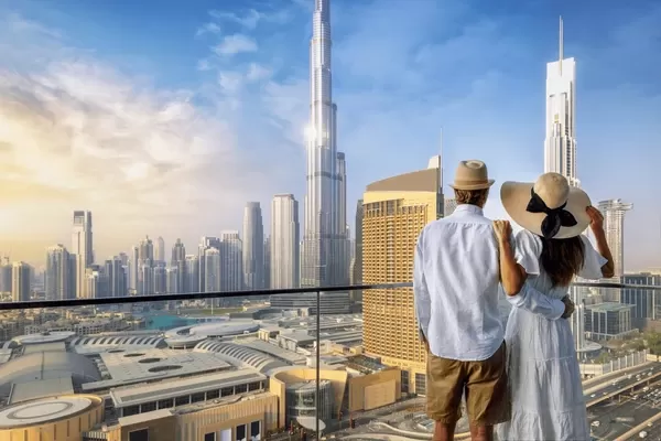 Explore Burj Khalifa at Night during 9 Days Saudi Arabia and Dubai Tour